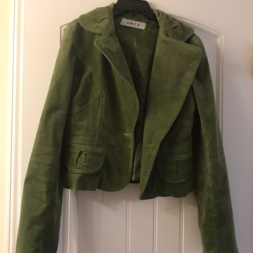 Green courdoroy jacket